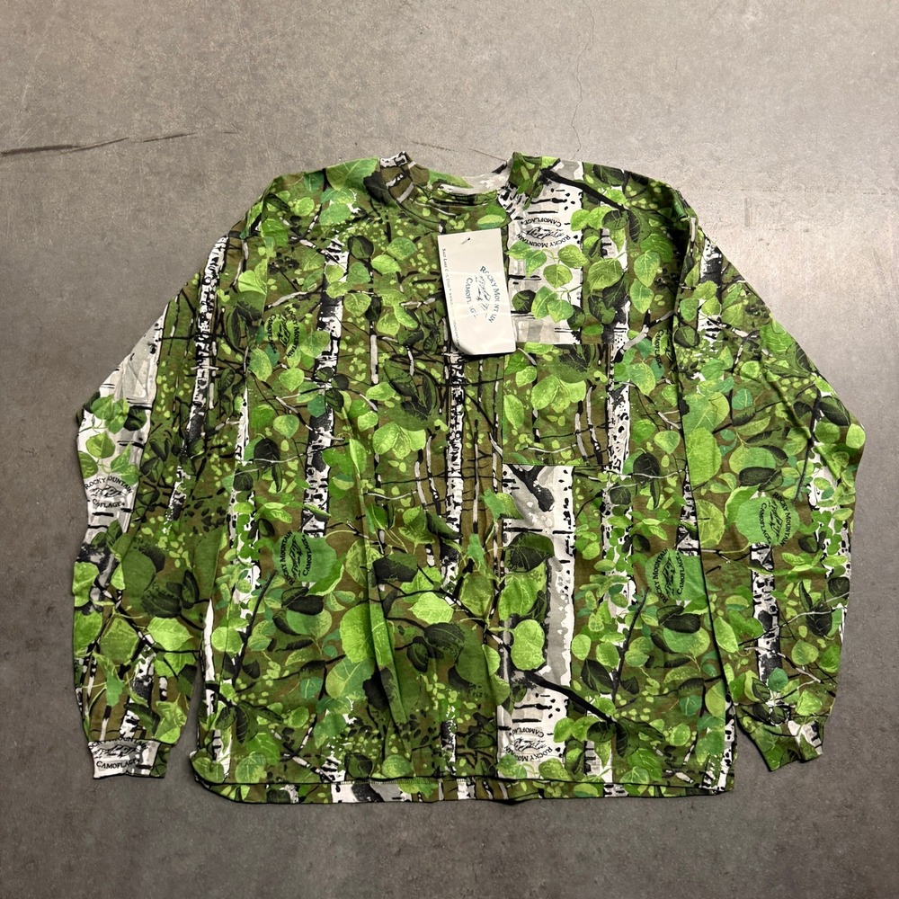 Liberty Rocky Mountain Camouflage Mens XL Long Sleeve Shirt Green Leaf Birch